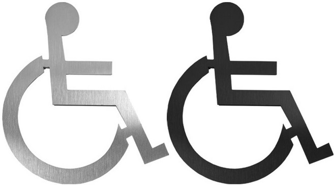 메탈 장애인구역 안내 표지판(블랙) kko*5535Pw, 1개