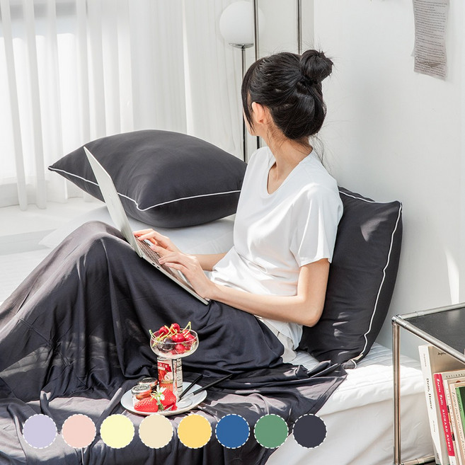 에어쿨 시원한 냉감 여름 홑이불, 나이트블랙