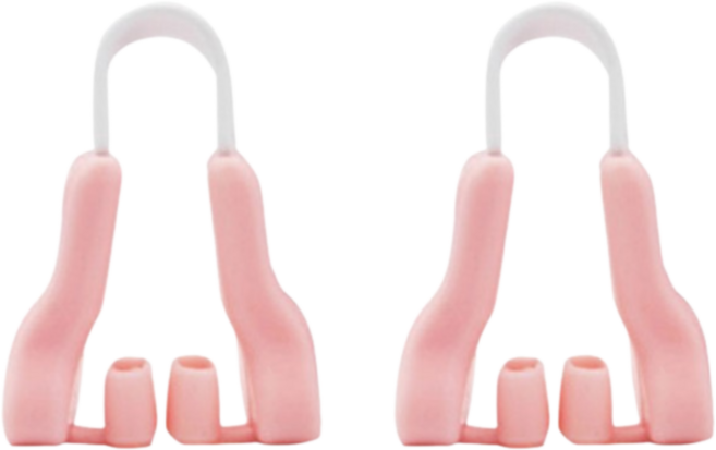NOV- 콧볼 축소 집게 코 리프팅 콧대 높이기 기구, 2개, 호흡형 (핑크)