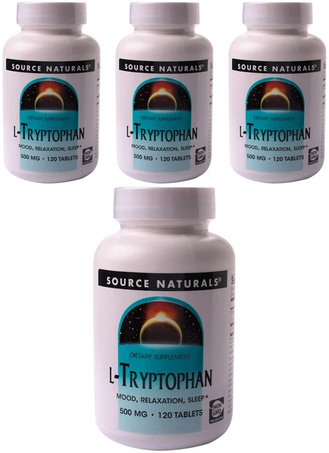 소스내츄럴스 L-트립토판 500mg 타블렛, 120정, 4개 - 쿠팡