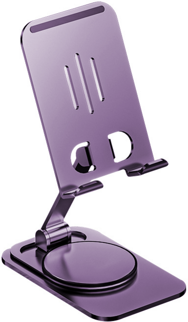 전체 알루미늄 합금 공용 핸드폰 태블릿 스탠드 추극 회전 가능 휴대용 접이식, 1개, 성운자색