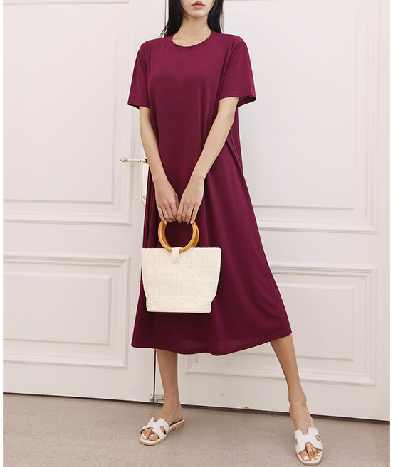 [아이엠수] 빅사이즈 로그 홈웨어 반팔원피스