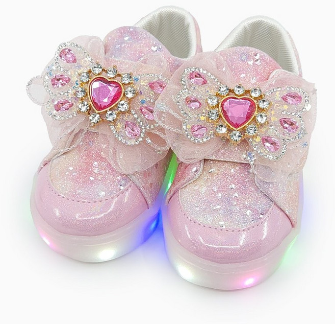 베이비솔 여아용 핑크쥬얼리 LED 여아운동화