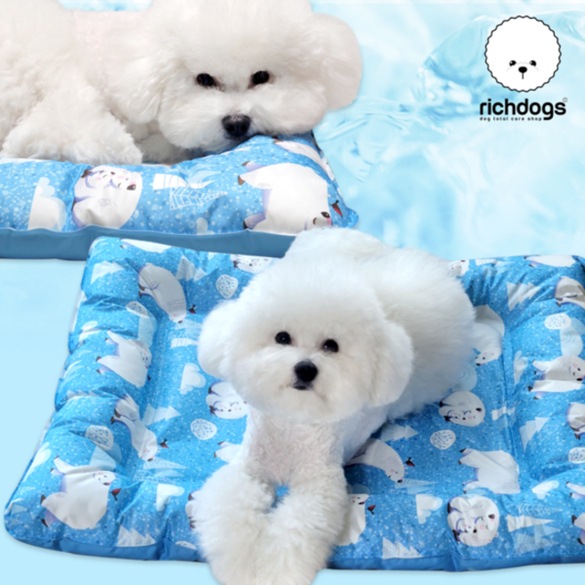 리치독스 강아지 고양이 쿨매트 북극곰 방석, M, 1개