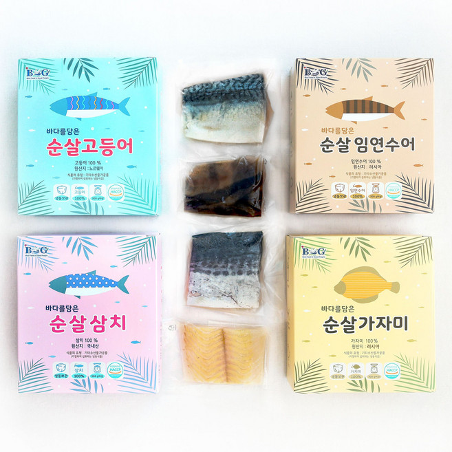 생선파는언니 순살세트 4종 (고등어 임연수 삼치 가자미 각 300 g), 4박스, 300g