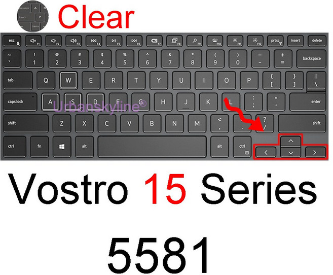 Dell Vostro 노트북 실리콘 보호대 스킨 케이스 키보드 커버 3562 3565 3572 3590 7570 16 15 용, 01 Clear, 1개