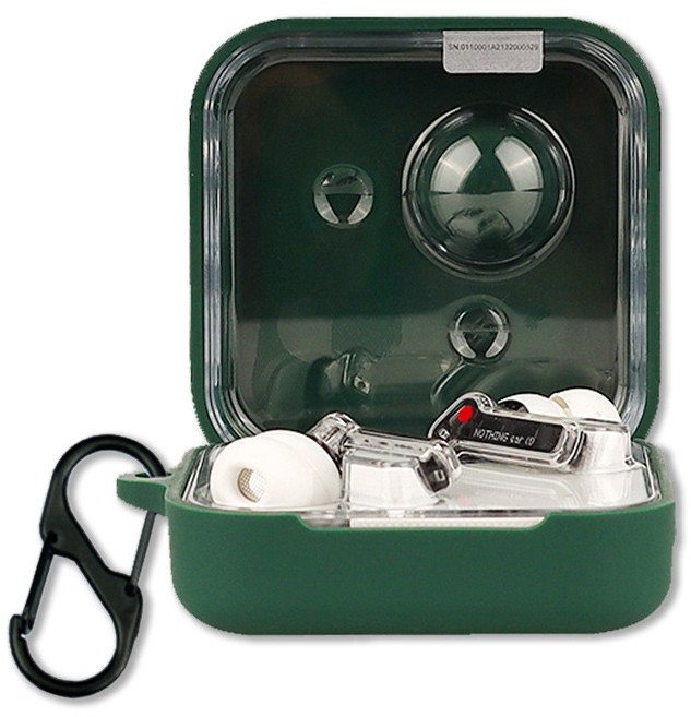 NOTHING EAR1 전용 컬러 슬림핏 케이스 + 키링, DARK GREEN, 1개