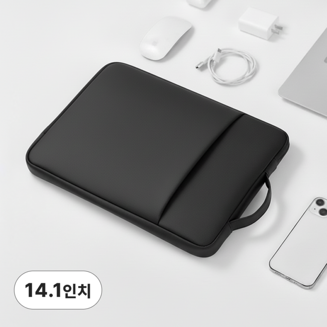 제로필 모서리보호 14인치 16인치 노트북파우치, 1개, 블랙