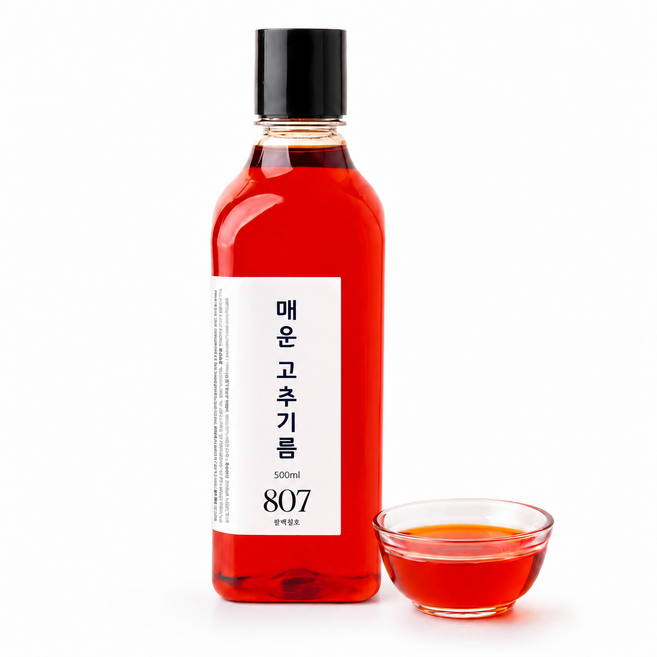 807호 수제 매운 고추기름, 4개, 500ml