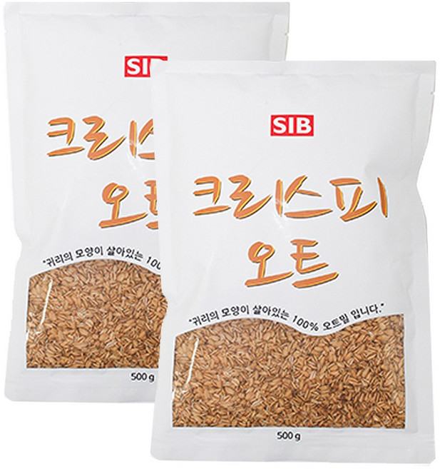 [희주몰] 귀리의 모양이 살아있는 100% 오트밀 크리스피오트 500g, 2개