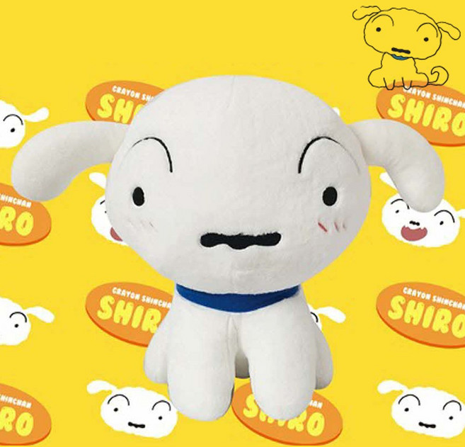 크레용신짱 짱구는 못말려 봉제인형 흰둥이인형 귀여운 동물 인형 어린이날 선물 25cm, 1개, 1개, 화이트