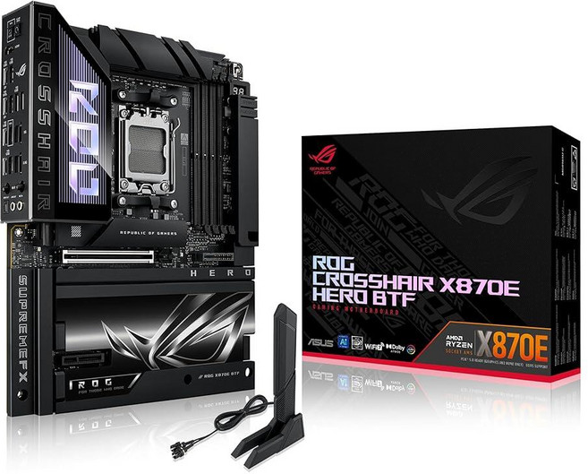 아마존평점4.5+ 미국출고 158313 ROG Crosshair X870E Hero BTF AMD ATX 보드 깨끗한 케이블 관리를 위한 숨겨진 커넥터 디자인 및 고출력 GP, 아마존평점4.5+ 미국출고 140542 ROG Cros