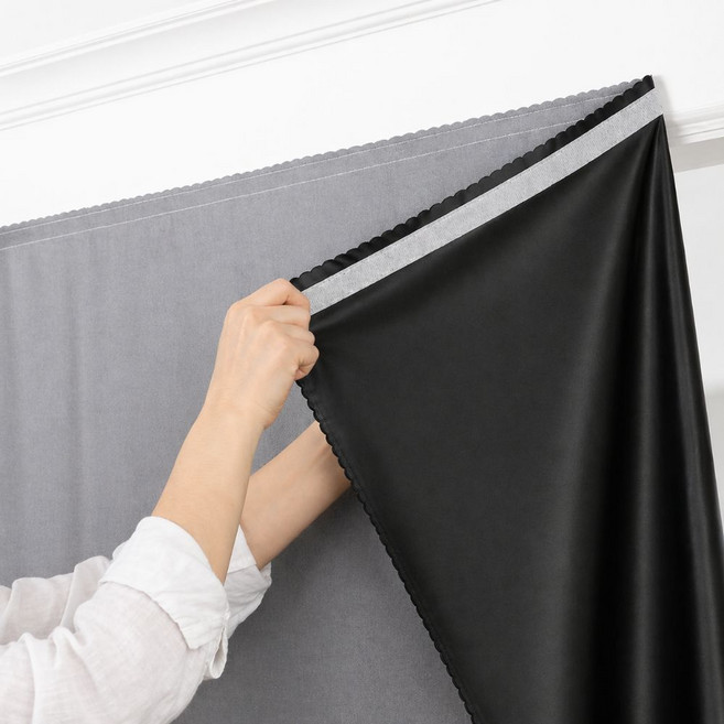 생활해랑 무타공 벨크로 찍찍이 붙이는 암막커튼