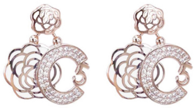 [혜성주얼리] 화이트 모던로즈 귀걸이