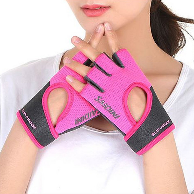 SINPAID 여성 헬스 스포츠 장갑 반장갑 등산 운전 낚시 골프 여름 봄 가을 여자, 핑크