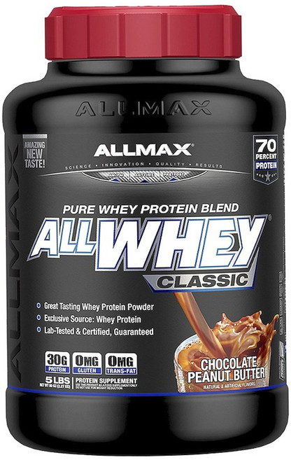 ALLMAX 運動蛋白粉 巧克力花生醬味, 1罐, 2.27公斤