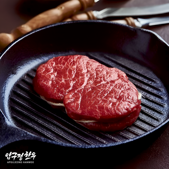 [압구정한우] 1++등급 한우 안심 1kg (냉장) 스테이크 구이용/이유식용 투뿔 소고기, 200g, 5개