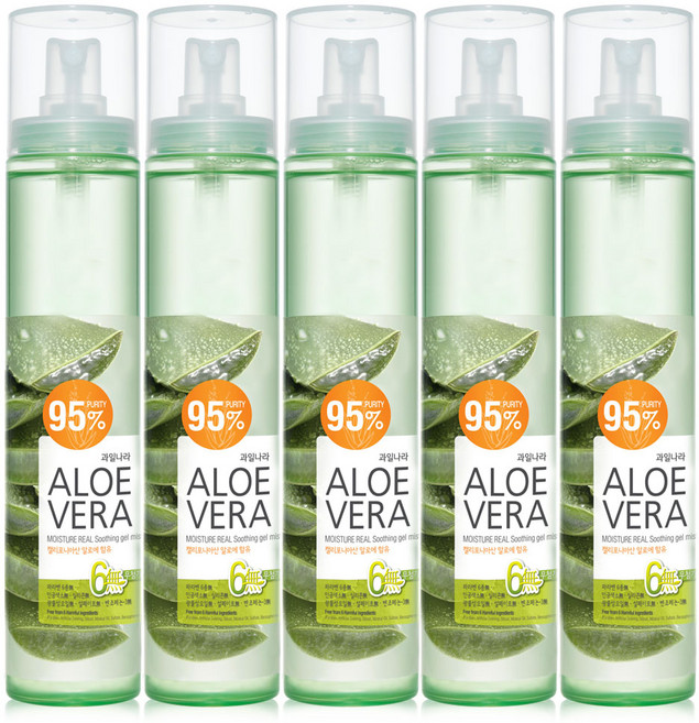 과일나라 알로에베라 모이스처 리얼 수딩젤 미스트, 125ml, 5개