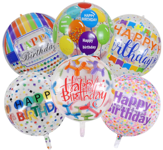 아이앤에이치 해피버스데이 생일 파티 풍선, 혼합색상, 6개