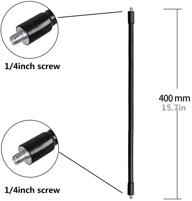 메탈 모노포드 호환 튜브 로드 1/4인치 나사 셀카봉 스탠드 경량 삼각대 연장 암 모바일 폰, 07 400mm B