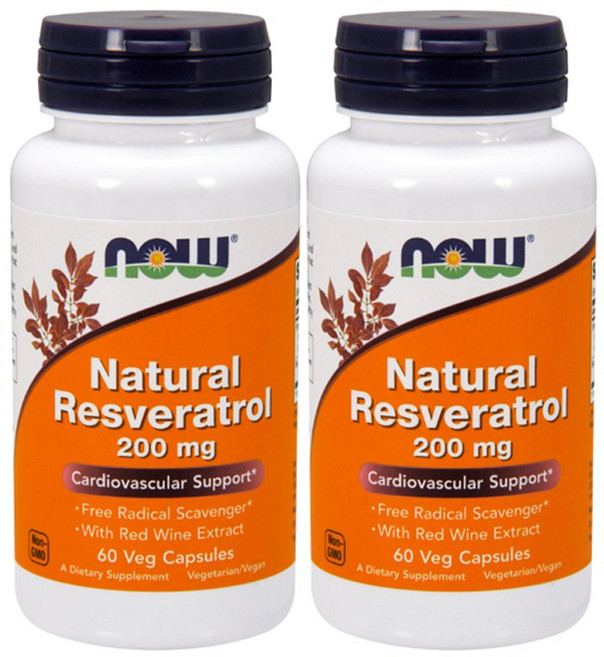 나우푸드 내추럴 레스베라트롤 베지 캡슐, 60정, 2개