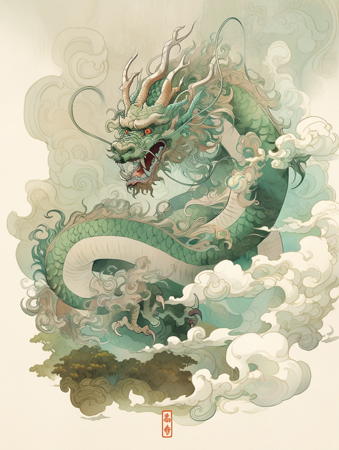 우주기운 청룡 우드 조각퍼즐 갑진년 용띠 12간지 성공 건강 액막이 수호신 용 어르신 효도선물 풍수 전통화 컬렉션 그림퍼즐 집콕취미 8종, 상운 속 수호신수 청룡 퍼즐선택8, 1000피스, 1개