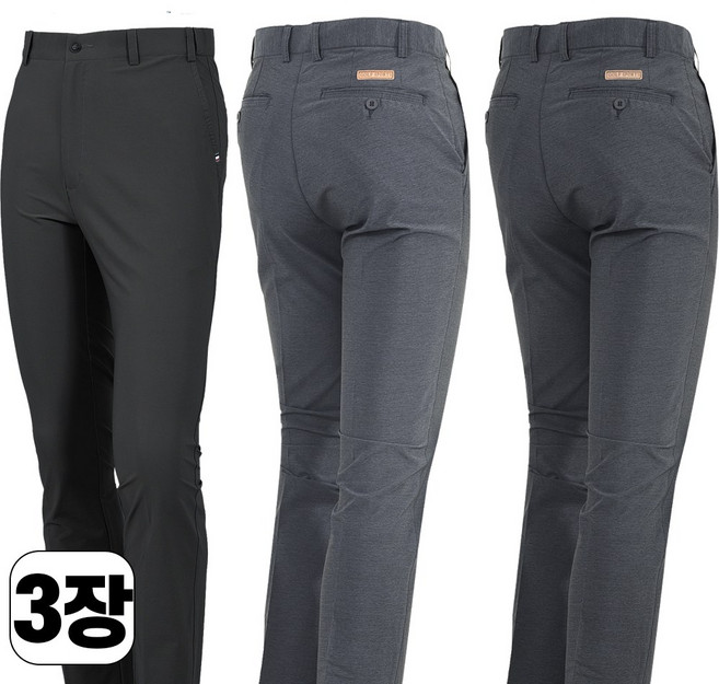 3세트 스타일필드 봄 여름용 남성 일자 허리조절 스판 팬츠 긴바지 골프웨어 아웃도어 아빠 바지 JUB121
