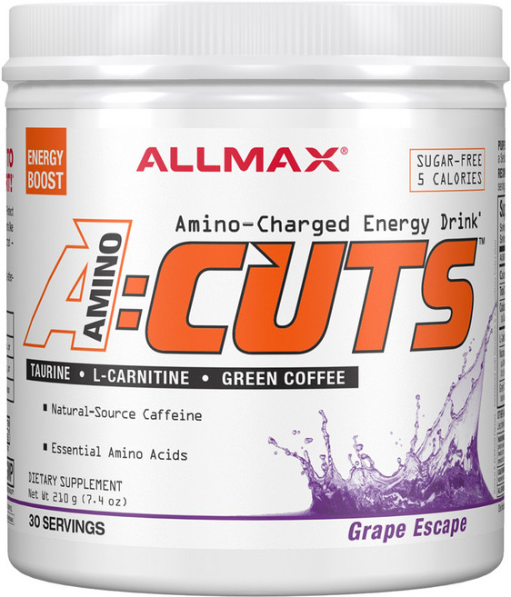 ALLMAX Allmax A-Cut 胺基酸能量飲 葡萄口味 複合胺基酸, 葡萄逃生, 1個, 210g