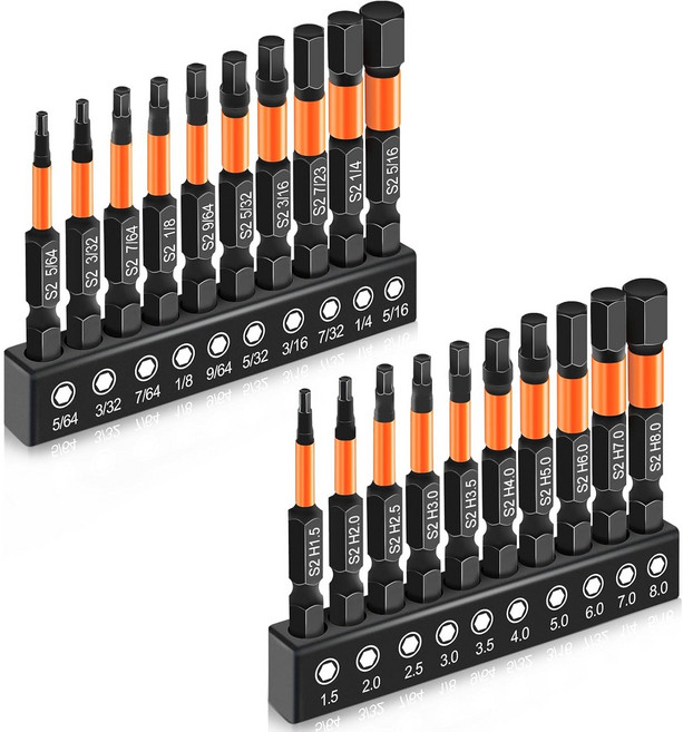 프리라이프 - 자성 육각 비트 50mm 20종 세트 적용 전동 드릴/드라이버, 1세트