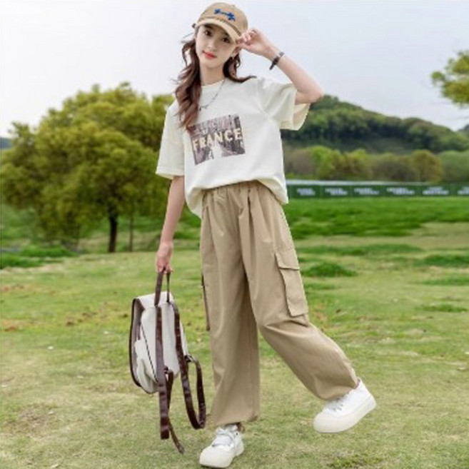 재한 초등학생 캐주얼 반팔 카고바지 상하의세트 [2662]