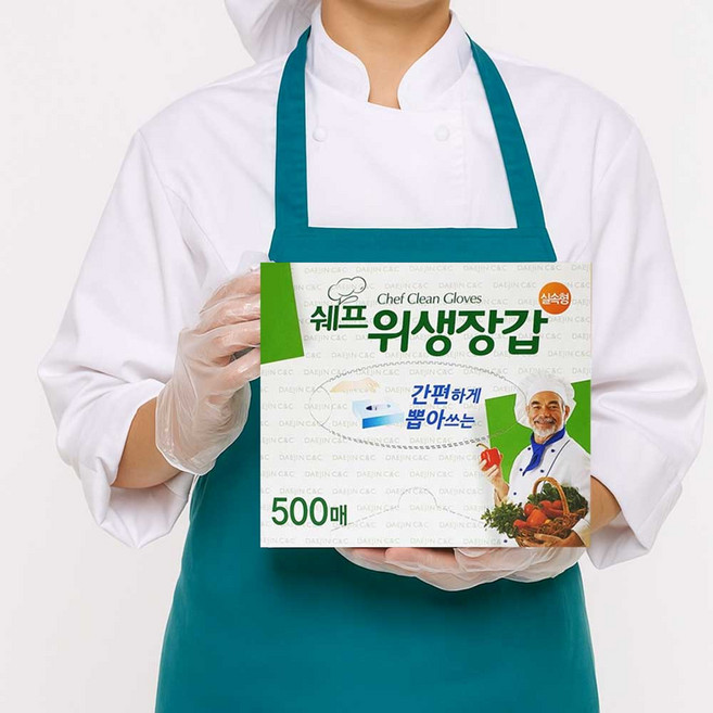 쉐프 실속형 위생장갑 500매, 500개입, 16개