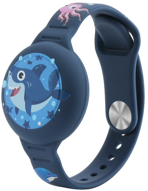 안심 에어테그 아이들 시계줄 AirTag 케이스 에어테그 악세사리, 블루투스, 3.5cm, 네이비상어