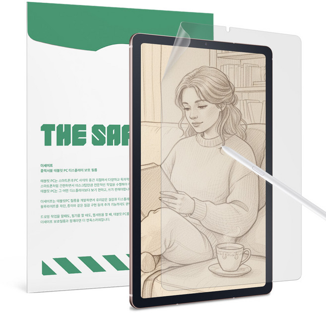 더세이프 갤럭시 탭 S6 라이트 10.4 항균 종이질감 블루라이트 차단 보호필름, 2개