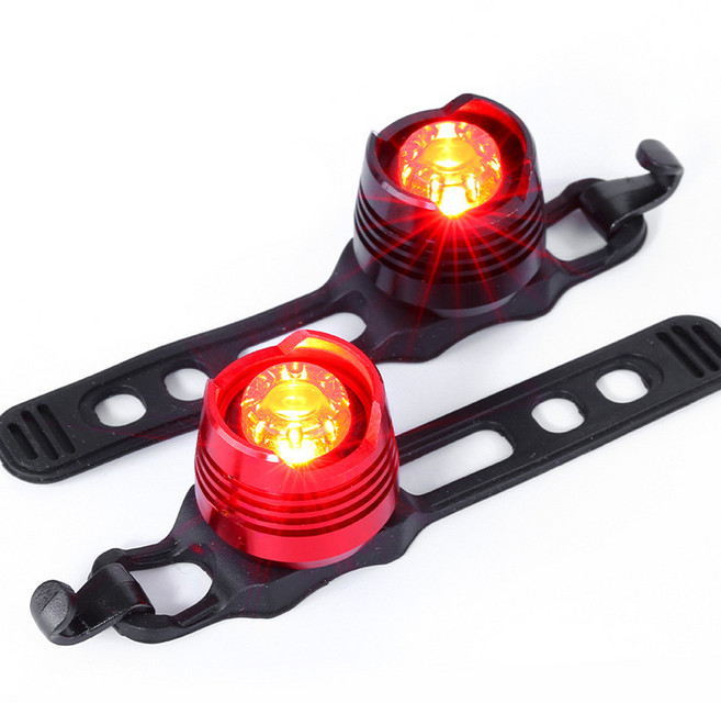 세이프티 LED 메탈 하이라이트 자전거 후미등 안전등, 1개, 블랙+벡셀CR2032건전지(5개입)