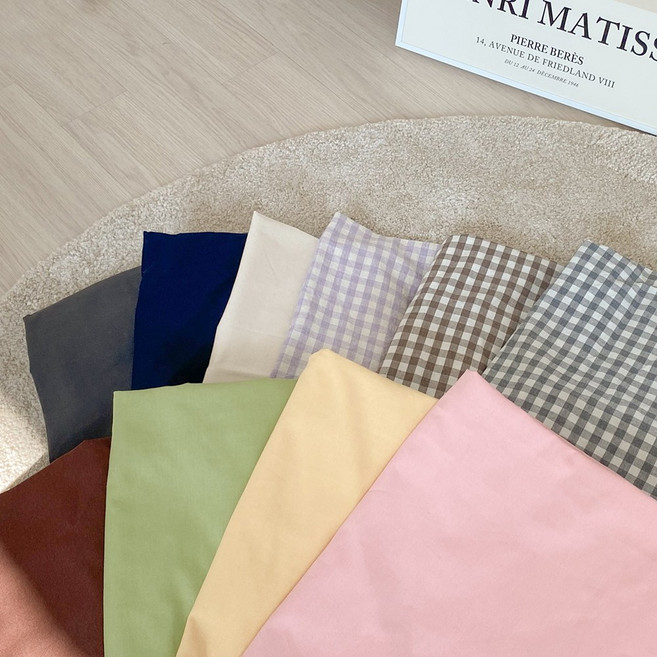 플랫화이트 박음질 꼼꼼한 삼각등받이 쿠션커버, 그레이 체크