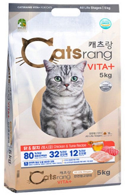 캐츠랑 5kg 캣츠랑 전연령 사료 고양이사료 1개 2개 4개, 닭+참치