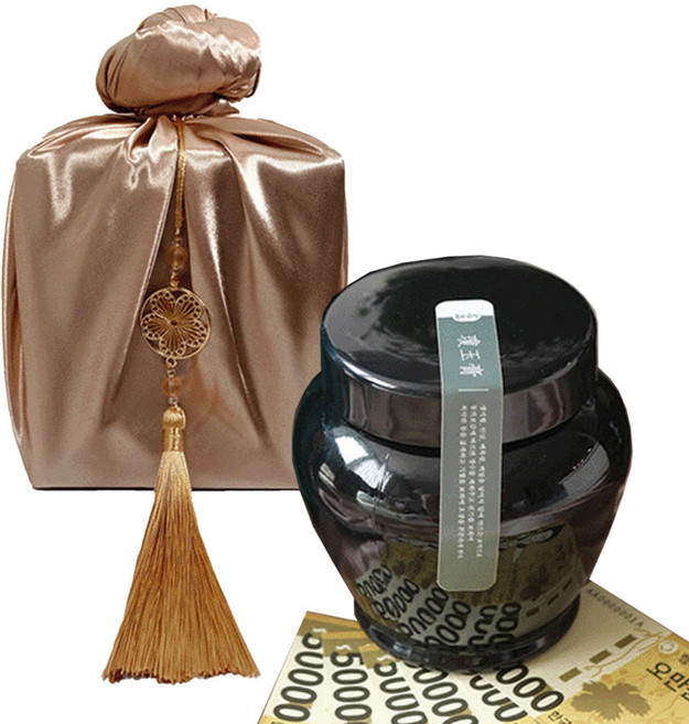 SANS 돈옥고 반전 용돈 항아리 부모님 선물, 1개, 베이지골드 + 쇼핑백