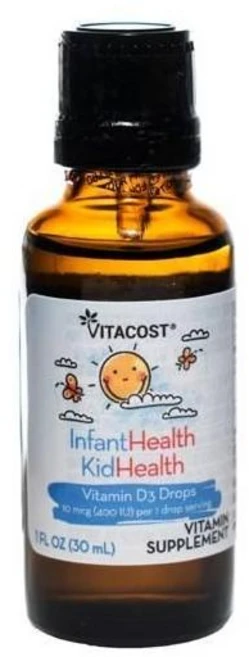 비타코스트 인펀트헬스 키드헬스 비타민 D3 드롭 10mcg(400 IU) 30ml, 1개 - 쿠팡