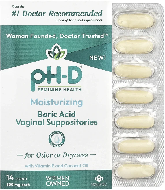 단백질 비타민 철분 마그내슘 칼슘 pH-D Feminine Health 보릭산 질 좌약 600mg 14개 고루고루섭취해주세요, pHDFeminineHealth보릭산질좌약600mg14 - 쿠팡