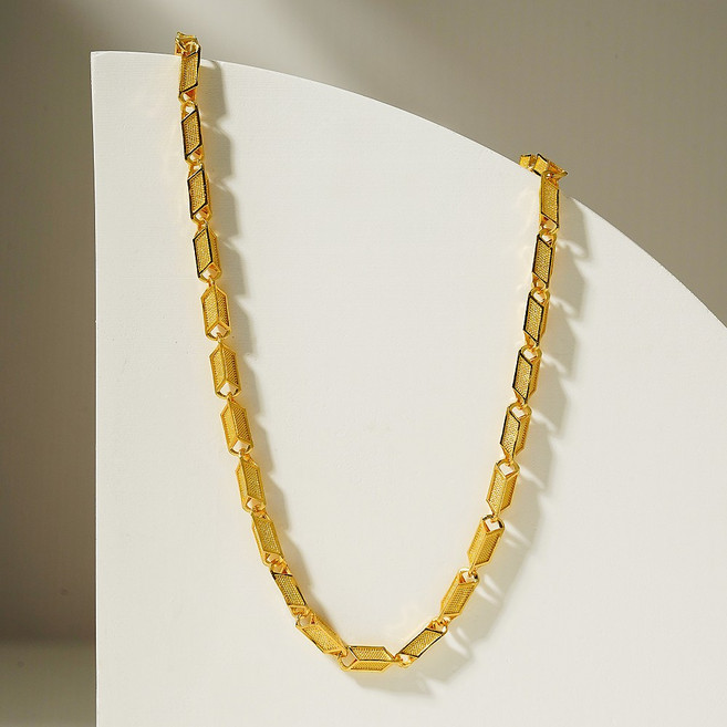 골드앤 순금 24K 모던 그리드 링크 목걸이 18.75g