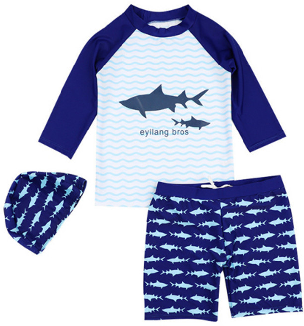 막심 아동 주니어 수영복 상하 래쉬가드 세트