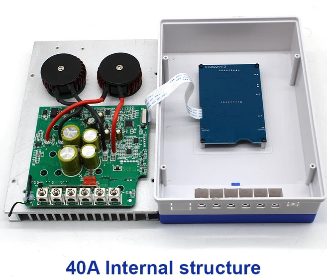태양광발전 태양광패널 MPPT 솔라 컨트롤러 40A 30A 20A 12V 24V 충전기 배터리 32V 설정 백라이트 LCD 레귤레이터, 01 20A, 1개