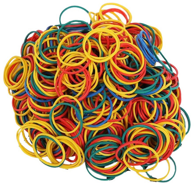 주식회사 씽크타운 미술준비 만들기밴드 칼라고무줄 100개 교육기관 문구용 탄력밴드 러버밴드 고무밴드, 1개