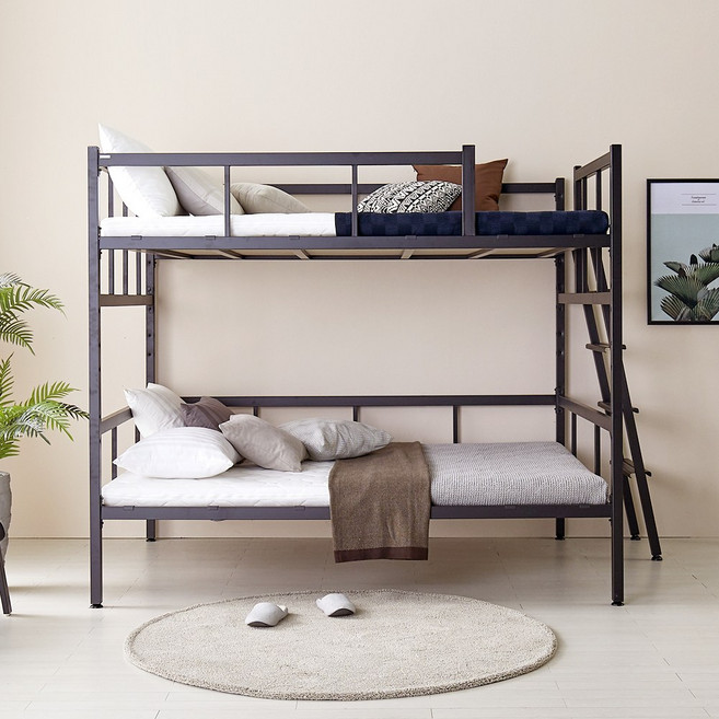 플라망 업다운 높이조절 철제 벙커 이층침대 퀸 Q 사다리, 화이트Q_사다리_KME904W0C