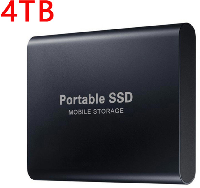 레노버 휴대용 디스코 듀로 외장 USB 3.1 C타입 M.2 SSD 하드 드라이브 500GB 플래시 노트북용 8TB 하드디스크, 4TB Black
