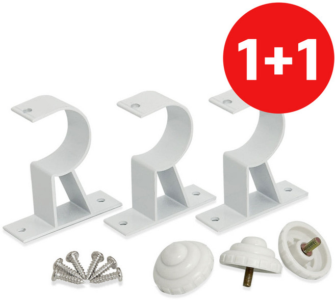 민광 1+1 알미늄 커튼브라켓 (화이트 K352) 커텐봉 링