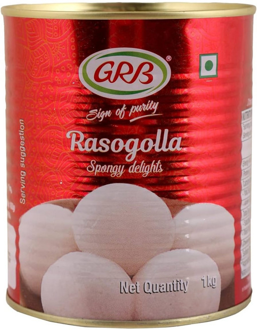GRB RASOGOLLA spongy delights (traditional INDIAN SWEET) 라스구라, 1개, 1kg