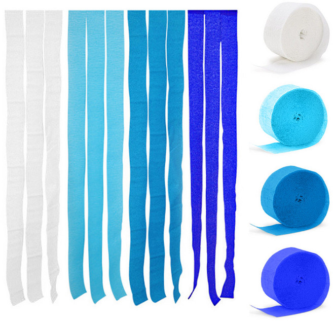 파티 롤 스트리머 4종세트 포토존 파티용품 촬용 배경 25M, 블루 4종, 1세트