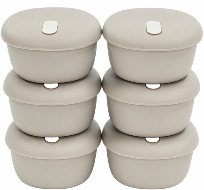 실리콘 밥팩 전자레인지 용기 350ml, 모노그레이-350ml, 6개