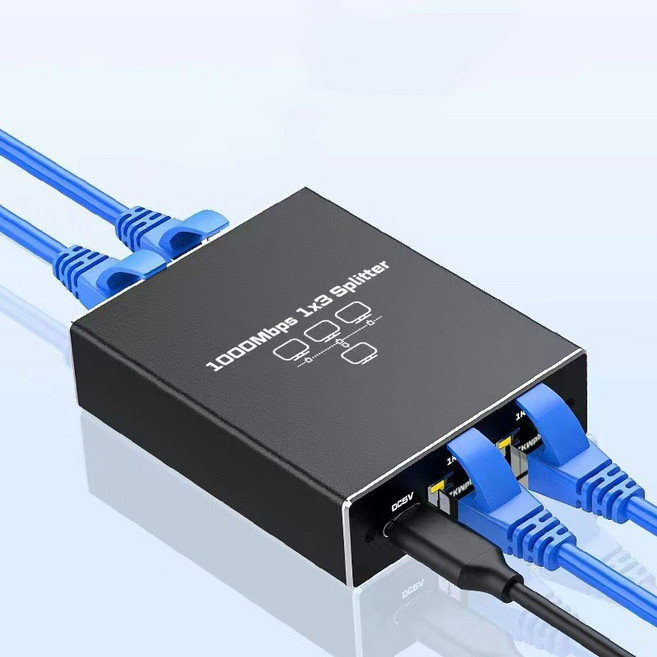 RJ45 乙太網路分線器 輕鬆擴展網路連接, 1個, 高階網路一分三, 高階網路一分三